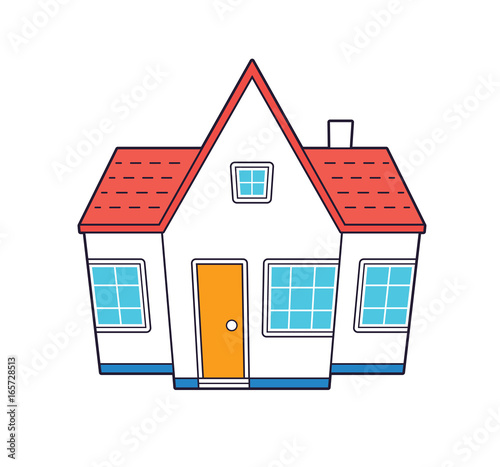 White house vector icon isolated.