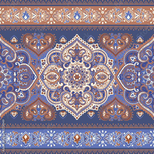 Bohemian Indian Mandala print. Vintage Henna tattoo style
