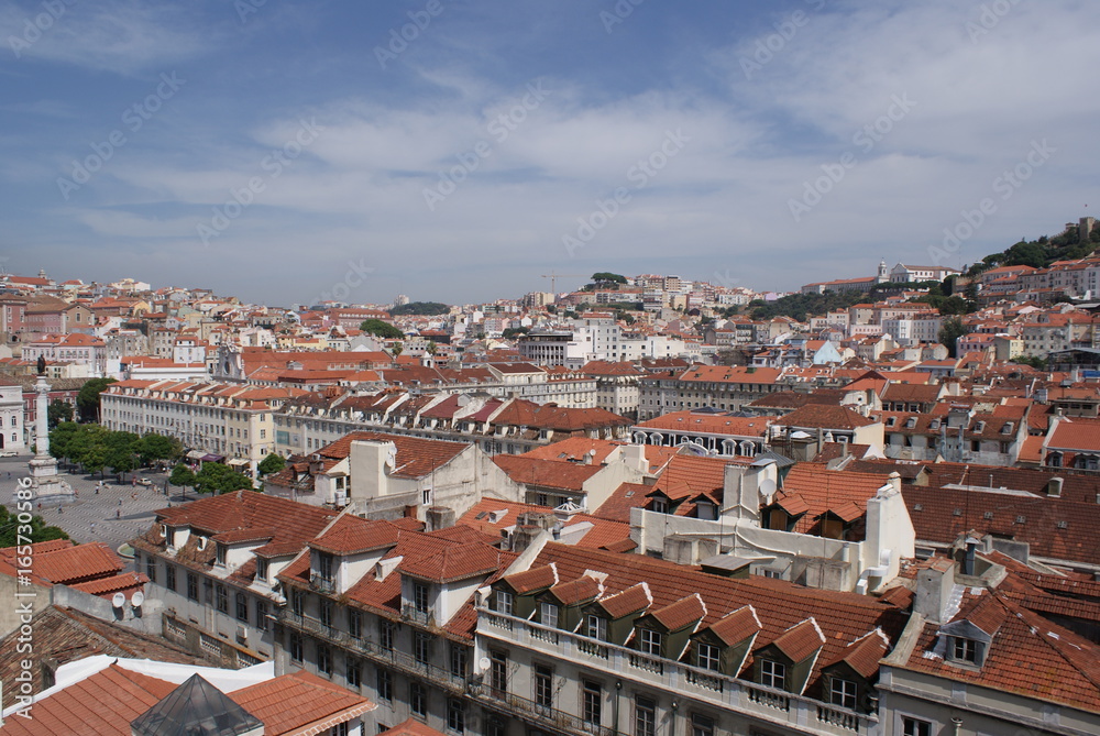 Blick auf Lissabon vom Fahrstuhl Elevador de Santa Justa Lift
