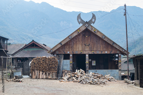 Nagaland traditional house, India photo