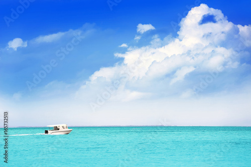 Beautiful seascape with modern boat © Africa Studio