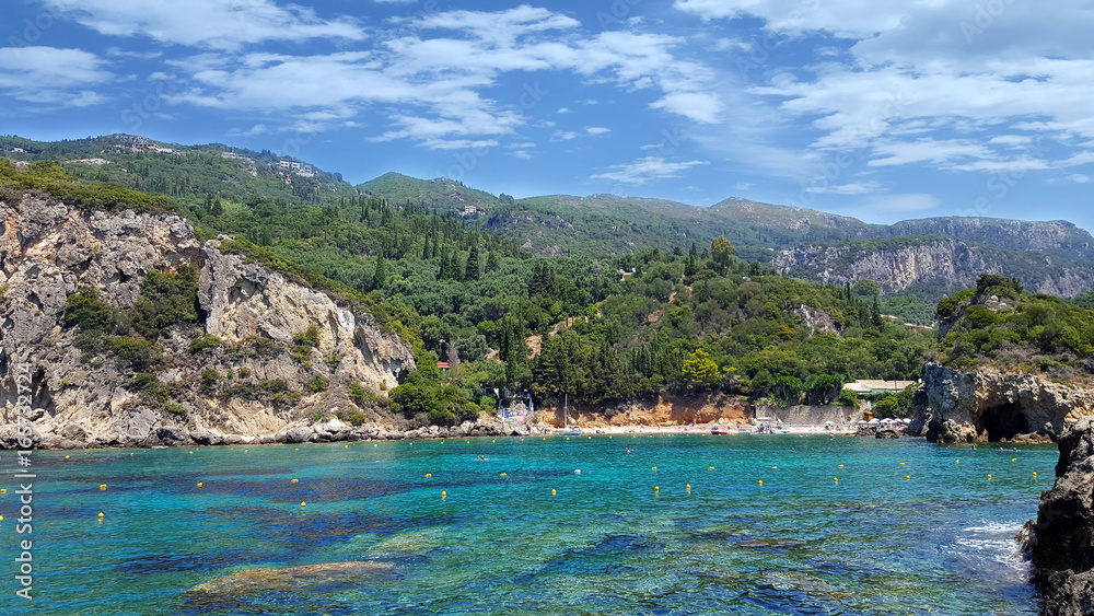 amazing bay in Paleokastritsa on Corfu island, Greece