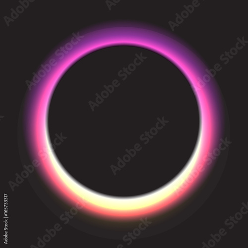 Vector full moon. Shiny moon abstract illustration. Circle planet on dark background