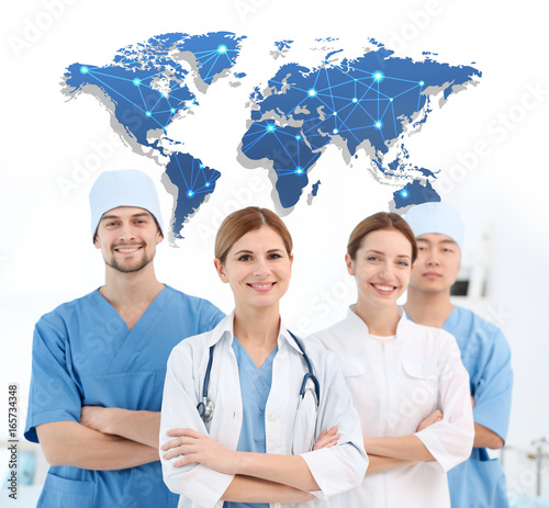 Team of young doctors in mo...