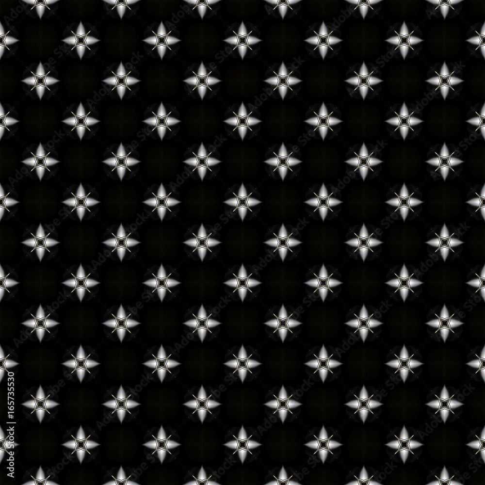 Four Point Star Seamless Pattern on a Dark Background Four Point Star Seamless Pattern on a Dark Background