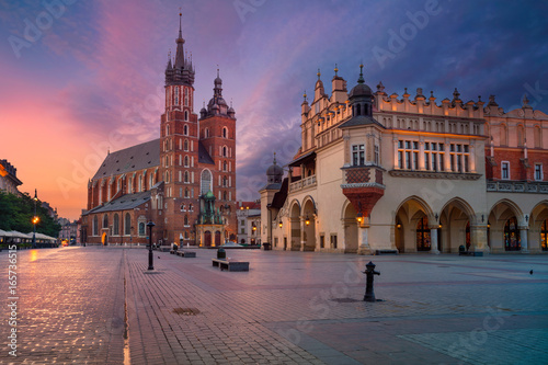 Krakow. Image of old town Krakow, Poland during sunrise.