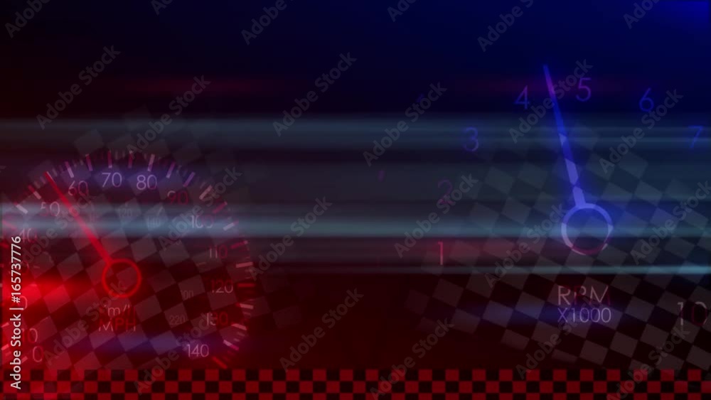 Loop-Ready Racing Flags Waving Speedometer Seamless Loop Motion Background  2

