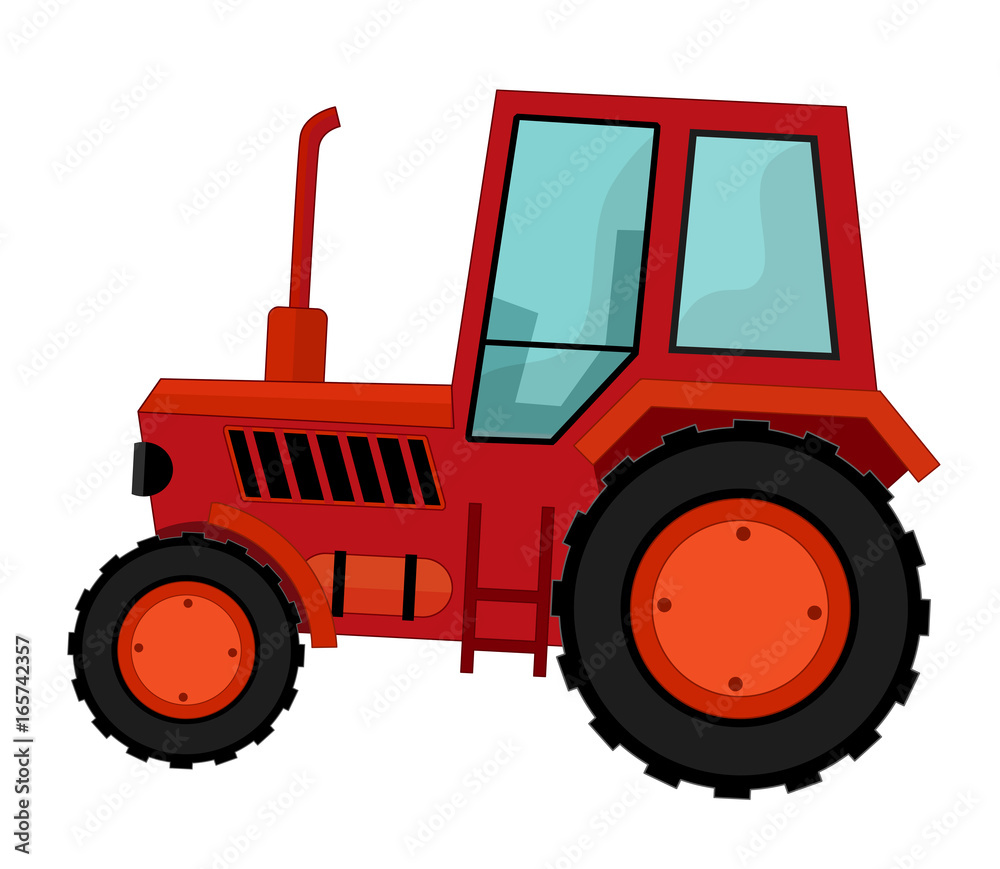 cartoon isolated farm vehicle - tractor - illustration for children cartoon isolated farm vehicle - tractor - illustration for children