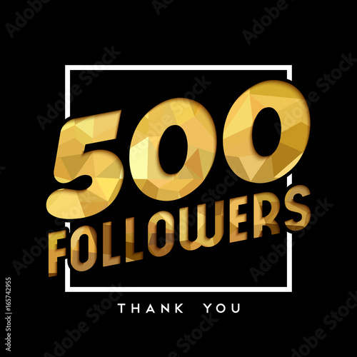 500 gold internet follower number thank you card