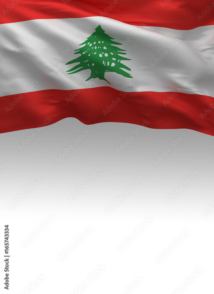 Naklejka premium Lebanon, Lebanese Flag (3D Render)