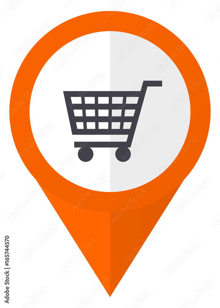 Cart orange pointer vector icon in eps 10 isolated on white background. Cart orange pointer vector icon in eps 10 isolated on white background.