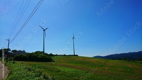 稲葉山牧場の風力発電