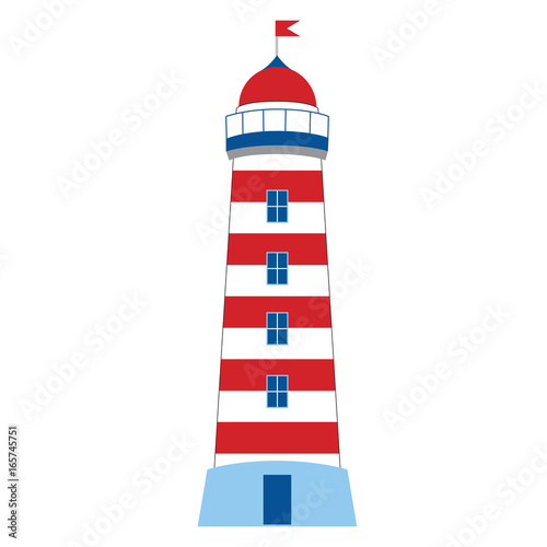 Vector Lighthouse on White Background