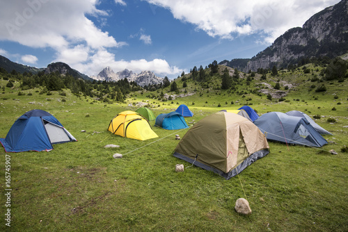 Pitched Tents in the Mountain Valley