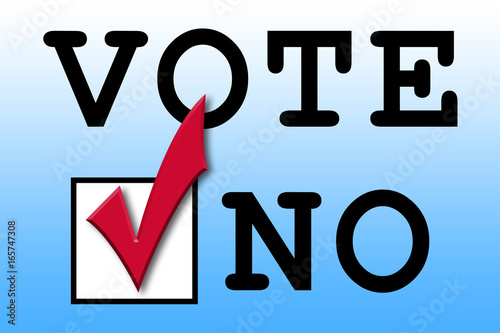 Vote No with a Red Checkmark in Box