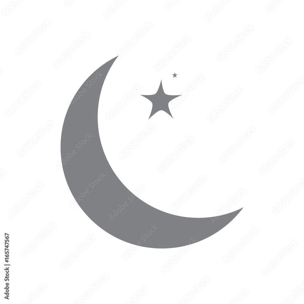 Isolated moon icon on a white background, Vector illustration Isolated moon icon on a white background, Vector illustration