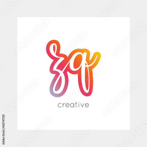 ZQ logo  vector. Useful as branding  app icon  alphabet combination  clip-art.