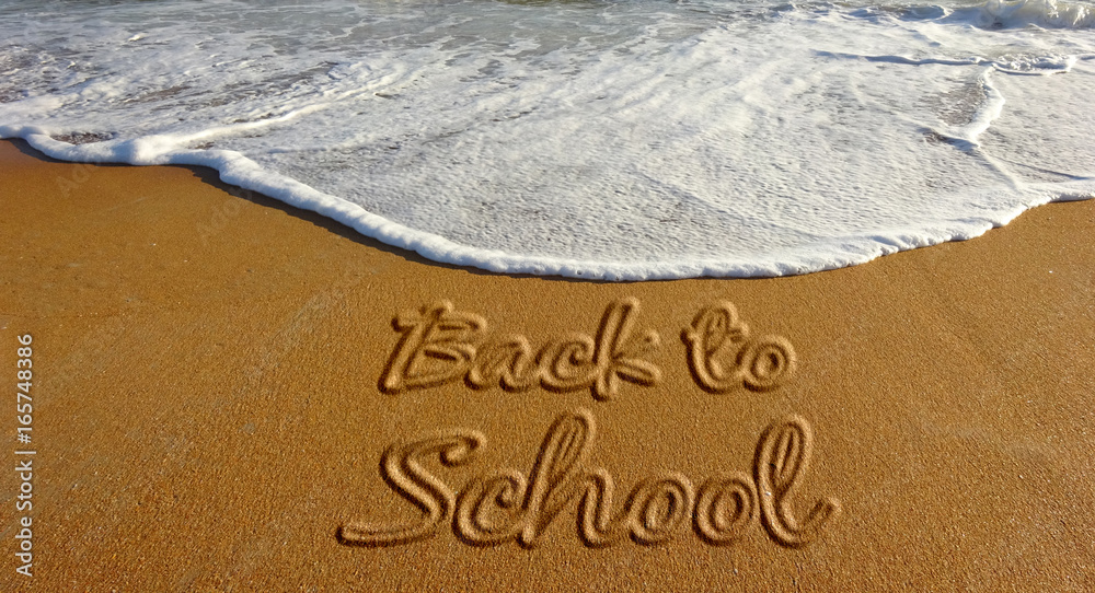 Fototapeta premium Back to School Sand Text