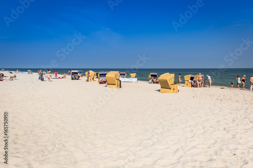 Jurata,Poland-September 9,2016:Wicker chairs on Jurata beach on sunny summer day, Hel peninsula, Baltic Sea, Poland © Lukasz Janyst