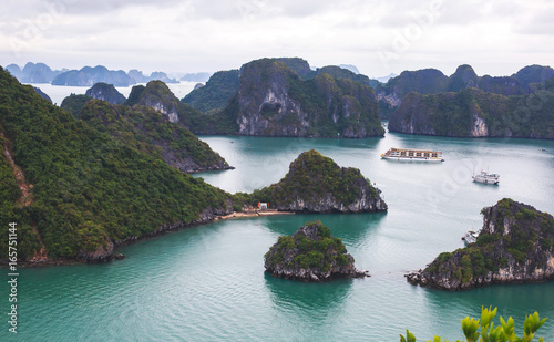 Beautiful view of Halong Bay, Vietnam, UNESCO World Heritage Site, scenic view of islands, Southeast Asia
