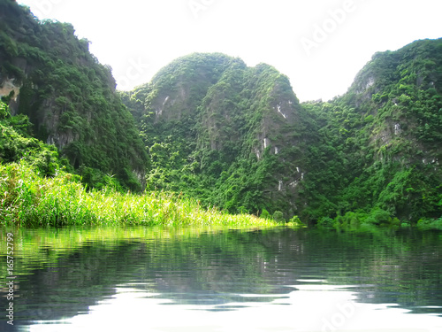 Landscape with moutain and river  Trang An  Ninh Binh  Vietnam