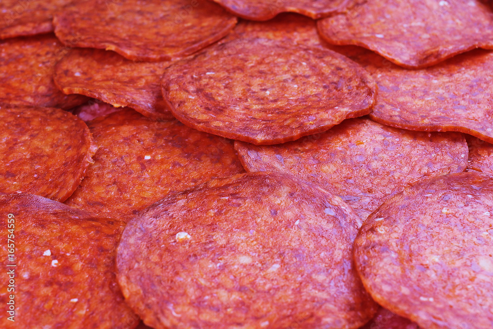Sausages salami texture. Sausage background. Sausages salami texture. Sausage background.