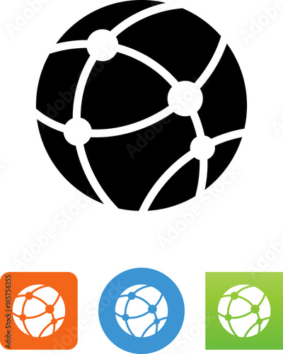 Globe With Internet Traffic Icon - Illustration