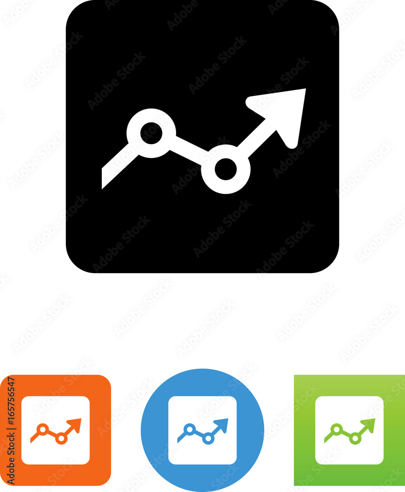 Graph With Arrow And Data Points Icon - Illustration Graph With Arrow And Data Points Icon - Illustration