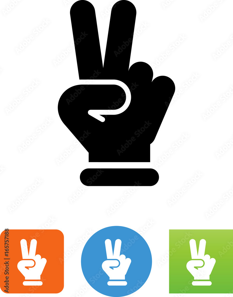 Obraz premium Hand Peace Sign Icon II - Illustration