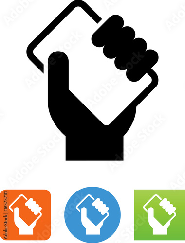 Hand Holding Phone Icon - Illustration