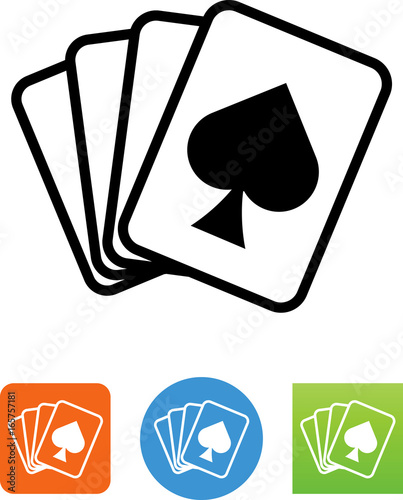 Hand Of Cards With Spade Icon