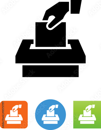 Hand Placing Ballot In Box Icon