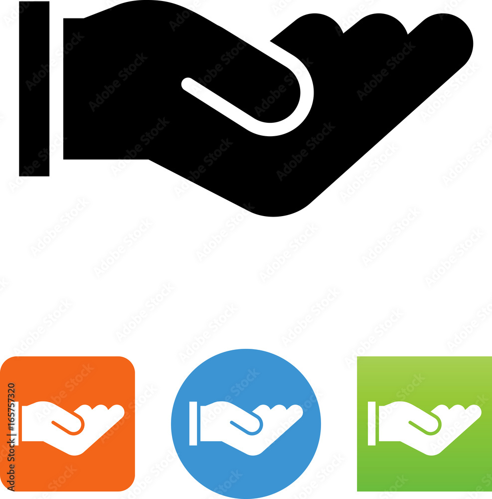 Hand With Open Palm Icon - Illustration