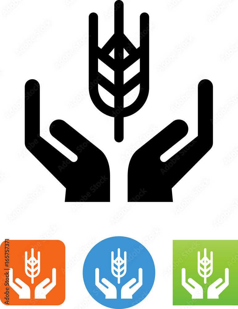 Hands Holding Grain Icon - Illustration Hands Holding Grain Icon - Illustration