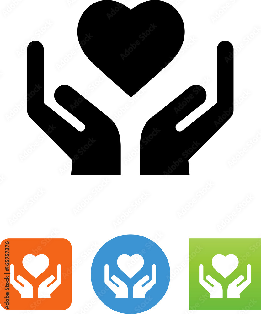 Hands Holding Heart Icon - Illustration Hands Holding Heart Icon - Illustration
