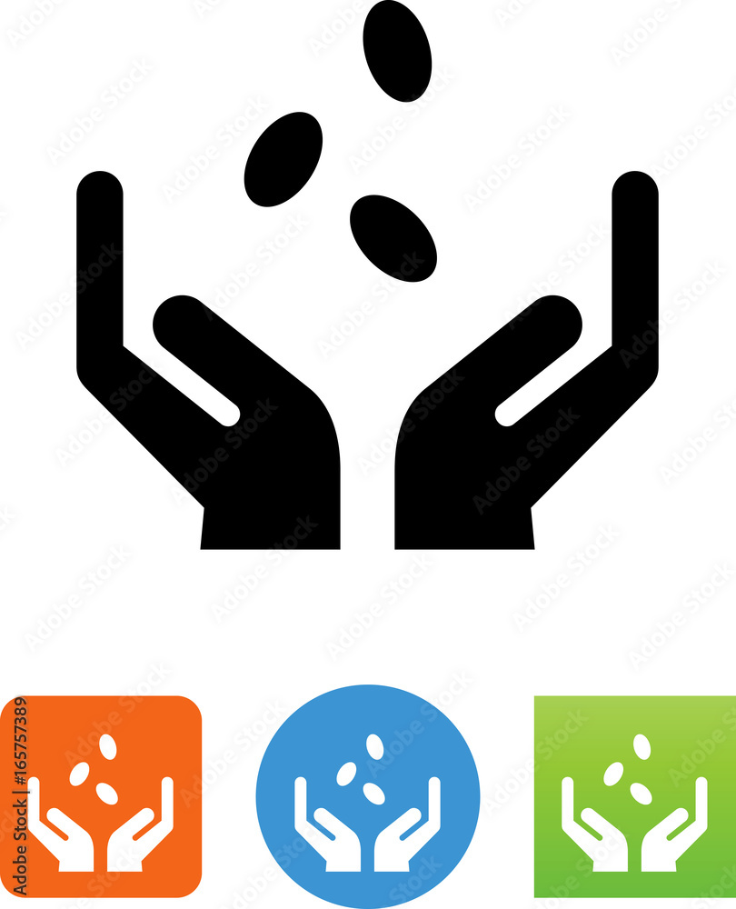 Hands Holding Seeds Icon - Illustration Hands Holding Seeds Icon - Illustration