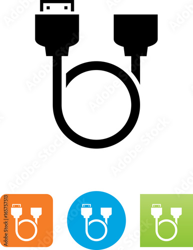 HDMI To Female HDMI Cable Loop Icon - Illustration