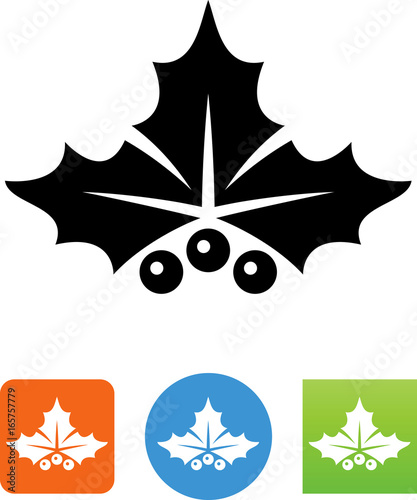 Holly Leaves And Berries Icon
