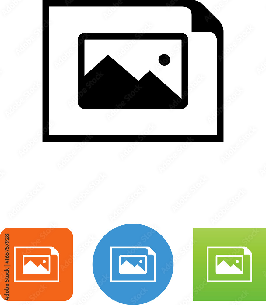Horizontal Document With Landscape Icon - Illustration Horizontal Document With Landscape Icon - Illustration