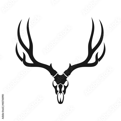 deer head skull. vector logo