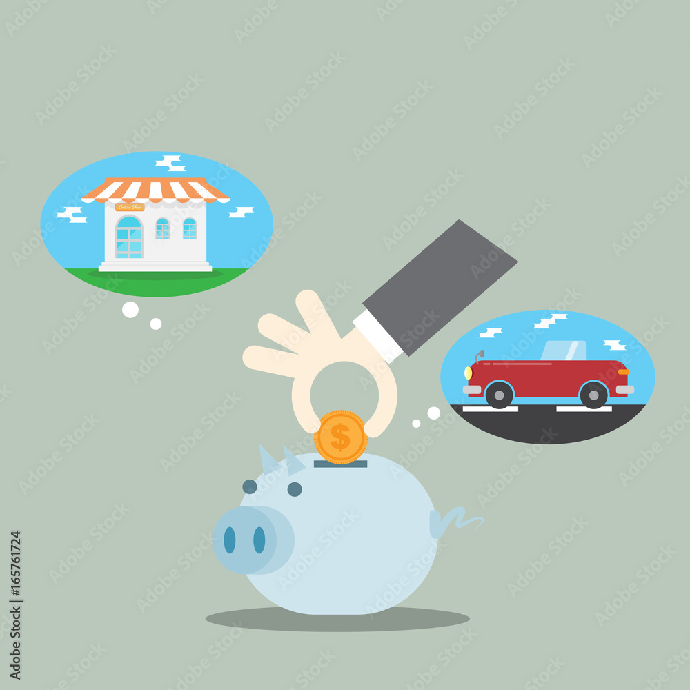 Piggy bank. Concepts for finance, investing saving money.