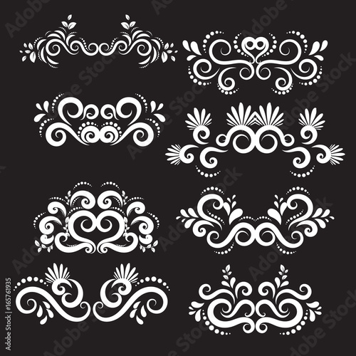 White and black Vintage frames and scroll elements 11