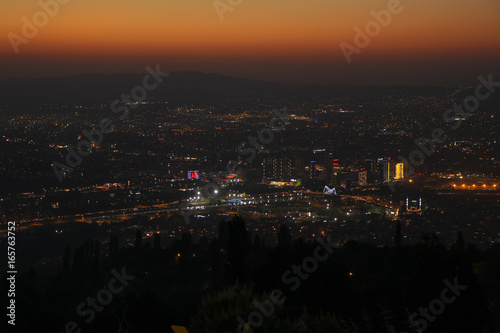 City View at sunset from Ulu Dag, Bursa, Turkey.. photo