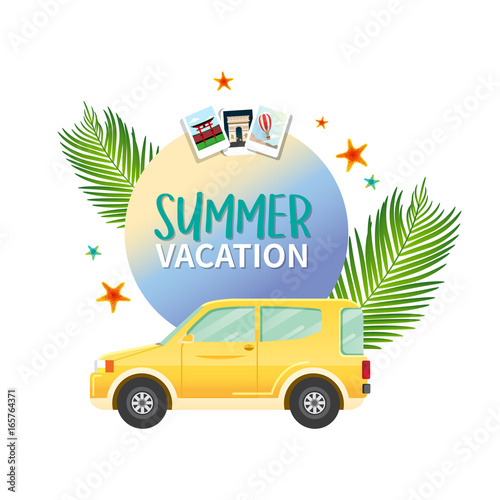 Summer holiday vacation concept, abstract style layout vector illustration © pixome