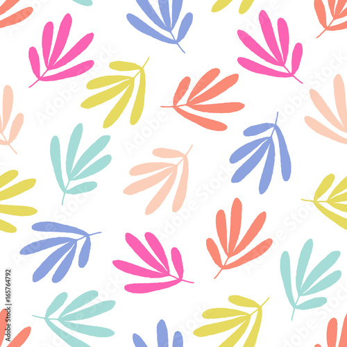 kbecca_vector_botanical_leaves_stylized_colorful_pattern_seamless_tile