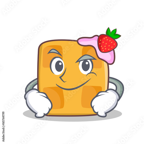 Smirking waffle character cartoon design