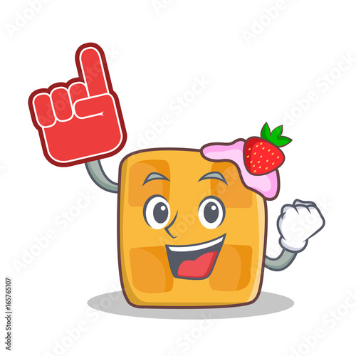 waffle character cartoon design with foam finger