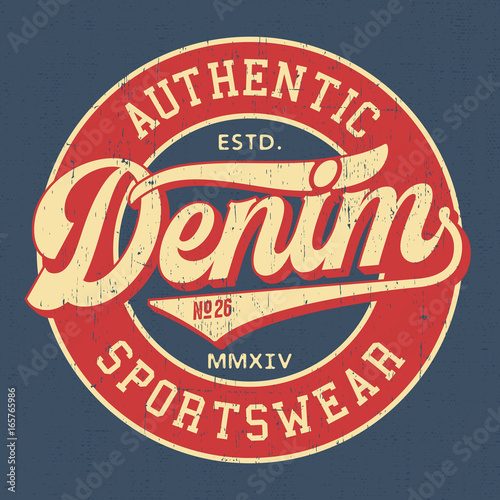 Authentic Denim Sportswear - Tee Design For Print