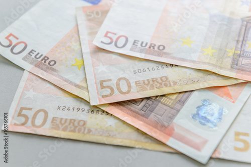 Close up of 50 Euro banknotes