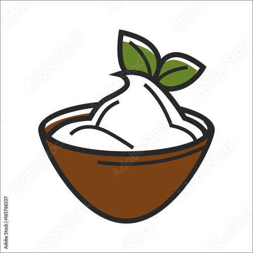 Bowl with sour cream